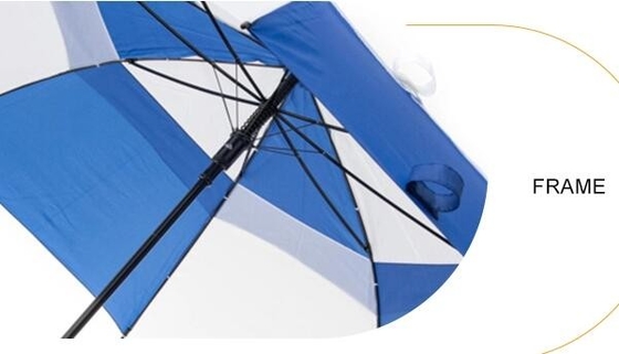 Parapluie de golf d'auvent de cadre en métal de pongé de RPET double avec des nervures de fibre de verre