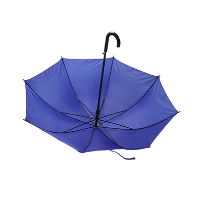 Parapluie de couleur solide de poignée de J avec l'axe en métal de 8mm