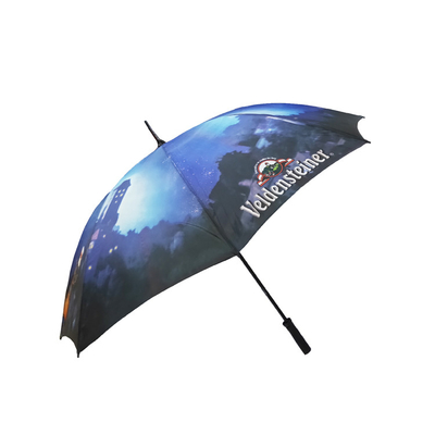 parapluie droit de poignée de tissu ouvert de pongé de manuel de 68 62 58in