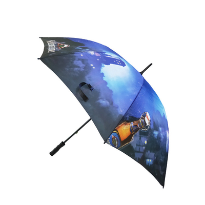 parapluie droit de poignée de tissu ouvert de pongé de manuel de 68 62 58in