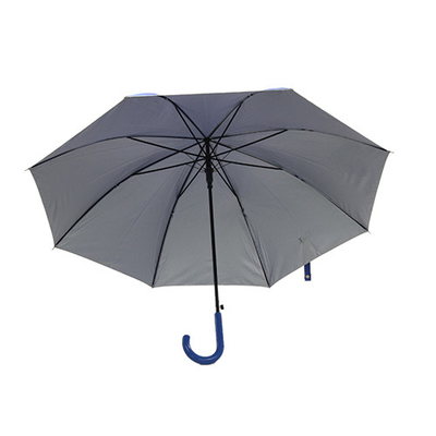 Parapluie de revêtement UV de tissu de pongé de couleur faite sur commande avec la poignée de J