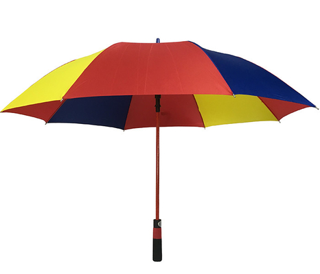 parapluie de couleur d'arc-en-ciel du pongé 190T de 130cm avec des nervures de fibre de verre
