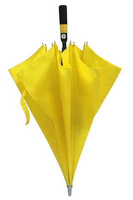 Grand parapluie de golf de taille de couleur de fibre de verre de pongé jaune d'axe pour les hommes