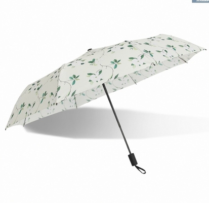 parapluie ouvert de manuel pliable du pongé 190T avec des nervures de fibre de verre