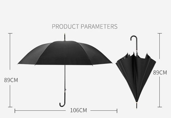 Parapluie de pluie de pongé du diamètre 105CM long pour des dames