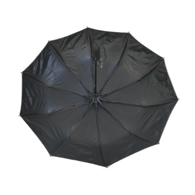10 parapluie automatique de revêtement noir de fois du pongé 3 de nervures avec pour les hommes