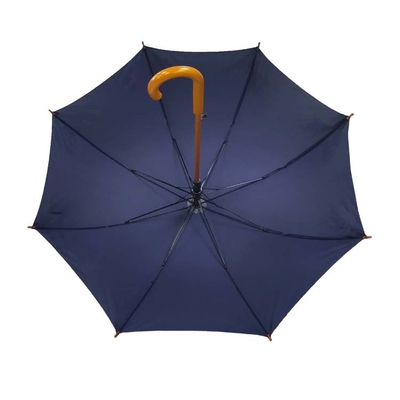 Parapluie en bois de poignée de pongé droit d'affaires avec Logo Printing