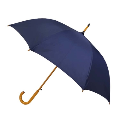 Parapluie en bois de poignée de pongé droit d'affaires avec Logo Printing