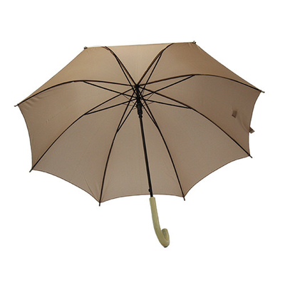 parapluie en bois de pongé de poignée de l'axe J en métal de 8mm