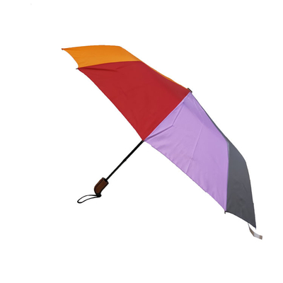 Dames de contrat du polyester 190T de couleur d'arc-en-ciel de BSCI pliant des parapluies pour le voyage