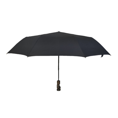 3 ouverts et étroits automatiques parapluie protégeant du vent fois du pongé avec la poignée de crâne