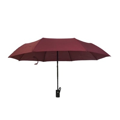 Parapluie pliable de voyage de fibre de verre de polyester protégeant du vent de la nervure 190T