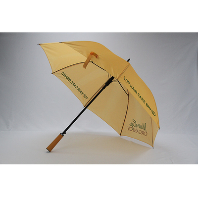 Parapluie automatique promotionnel de golf avec la poignée en bois droite