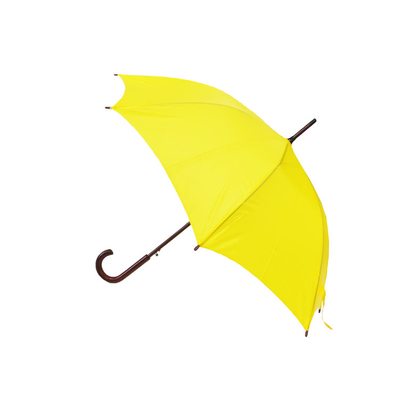 Parapluie droit protégeant du vent ouvert automatique de poignée en bois avec l'axe de fibre de verre