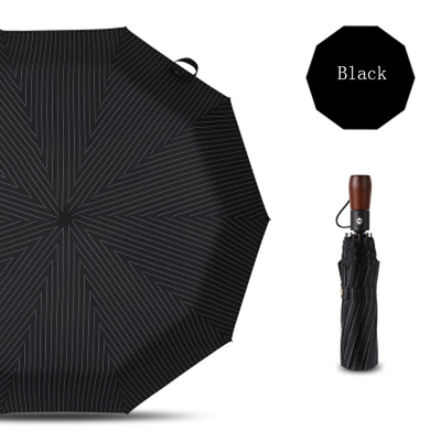 Style protégeant du vent compact d'affaires de parapluie de poignée en bois automatique de trois fois