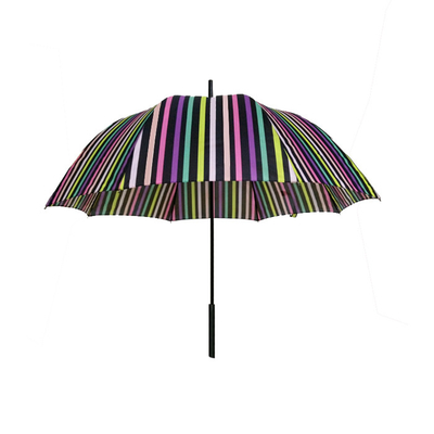 Parapluie rayé droit compact protégeant du vent de GV pour le voyage