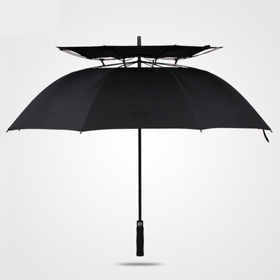 Double protégeant du vent semi automatiques de parapluie de golf adaptés aux besoins du client par auvent droit imperméabilisent