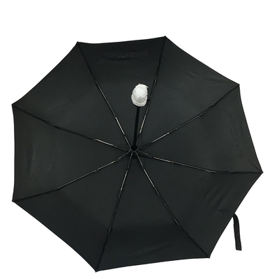 Double diamètre protégeant du vent 95cm de couleur de noir de parapluie de nervures de fibre de verre