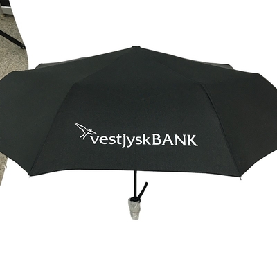 Double diamètre protégeant du vent 95cm de couleur de noir de parapluie de nervures de fibre de verre