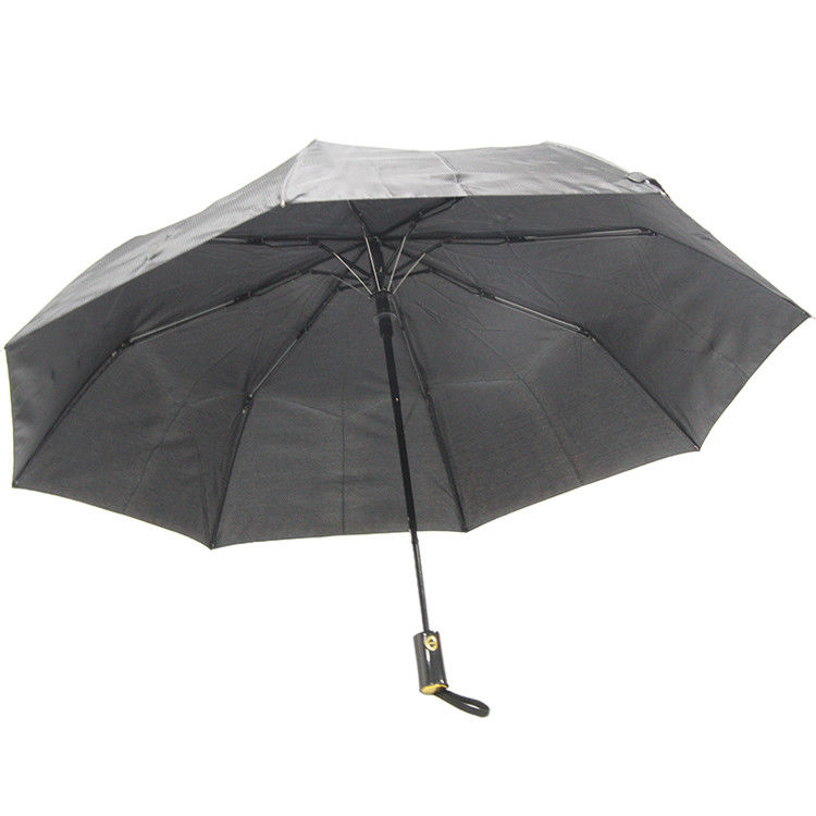 fin ouverte automatique protégeant du vent fois de couleur de noir de parapluie de l'axe 3 en métal de 8mm