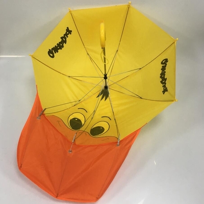 18 pouces de bande dessinée mignonne ouverte manuelle Duck Umbrella Waterproof Polyester