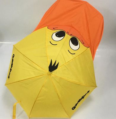 Parapluie compact pour enfants avec imprimante personnalisable en tissu polyester Pongee durable et poignée en plastique confortable