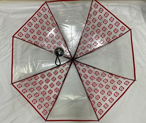 Cadre en métal ouvert manuel de parapluie se pliant transparent de 21 pouces