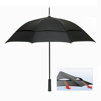 Auvent adapté aux besoins du client de double de Logo Windproof Fiberglass Golf Umbrella
