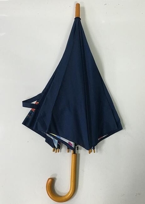 Parapluie en bois ouvert automatique d'axe en métal avec deux couches