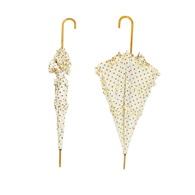 Parapluie de dames de conception de mode avec le cadre d'or de dentelle