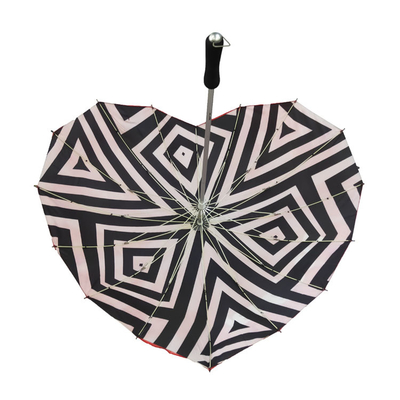 Créatif double couche parapluie de mariage de cœur spécial taille personnalisée forme de cœur parapluie de mariage en fibre de verre pour la mariée