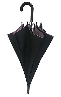 Noir résistant aux rayons UV Pongee Auto Open Stick Parapluie Diamètre 105cm