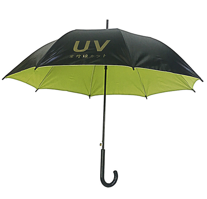 Noir résistant aux rayons UV Pongee Auto Open Stick Parapluie Diamètre 105cm