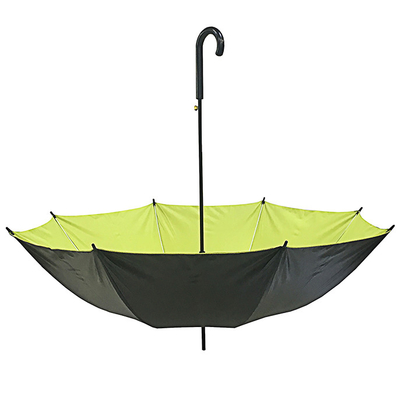 Noir résistant aux rayons UV Pongee Auto Open Stick Parapluie Diamètre 105cm