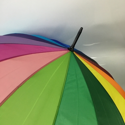 8 épaule étanche Pongee Couleur arc-en-ciel Parapluie de golf rond