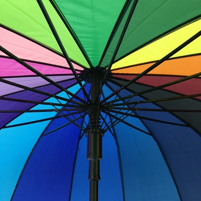 8 épaule étanche Pongee Couleur arc-en-ciel Parapluie de golf rond