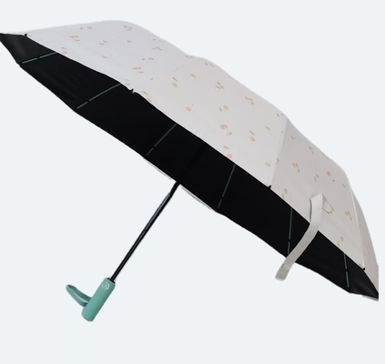 UPF 50 Auto ouvert / fermé Pongee UV parapluie de plage 23 pouces 12 côtes Strong Windproof