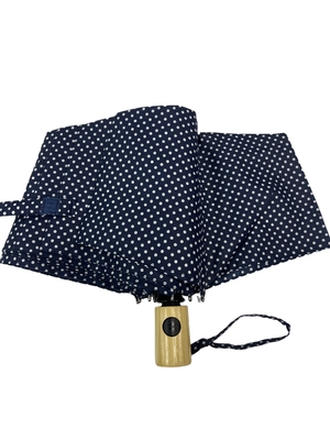 Parapluie ondulée triple avec poignée en bois ouverture et fermeture automatiques étanche au vent