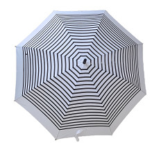 23 pouces 8 côtes en fibre de verre Auto ouvrir le bâton parapluie avec J forme de caoutchouc revêtu poignée en plastique