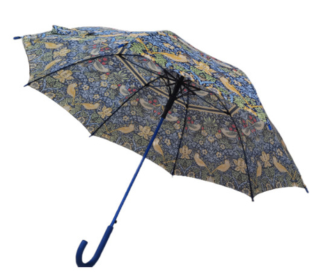 23 pouces 8 côtes en fibre de verre Parapluie sans mains avec une poignée en plastique en caoutchouc en forme de J