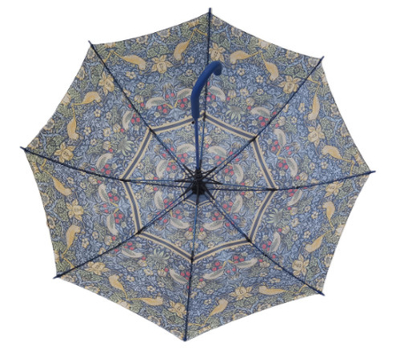23 pouces 8 côtes en fibre de verre Parapluie sans mains avec une poignée en plastique en caoutchouc en forme de J