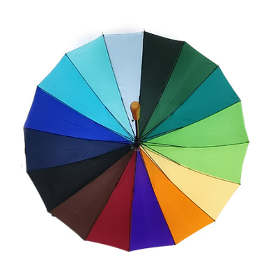 30 pouces Chromatique hommes Golf parapluie Arbre métallique en bois manipulé avec l'impression de transfert thermique