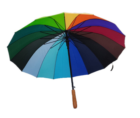 Cadre en fibre de verre parapluie à poignée en bois avec logo personnalisé