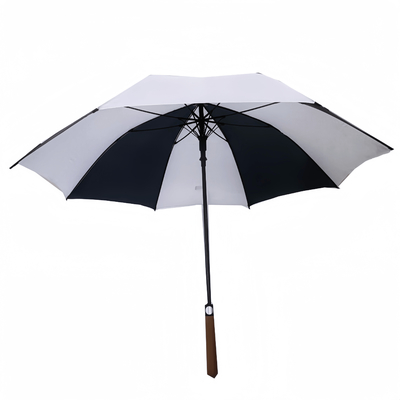 27 pouces 8 côtes Logo personnalisé Promotion parapluies de golf avec cadre et arbre en fibre de verre