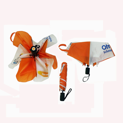 Compact 3 fois automatique ouvert manuel fermé parapluie avec tissu polyester