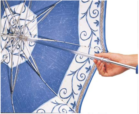 Parapluie en aluminium léger avec poignée en forme