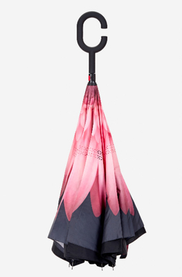 Parapluie inversée réversible avec poignée en caoutchouc