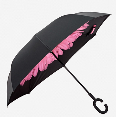 Parapluie inversée réversible avec poignée en caoutchouc