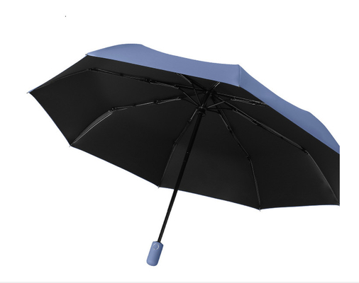 Ouverture et fermeture entièrement automatiques Compact Portable 3 Arbre pliable en fibre de verre par 8 côtes Parapluie de voyage