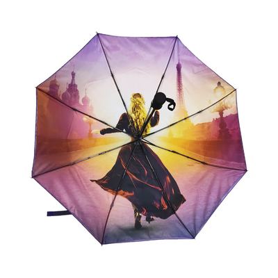 Parapluie automatique résistant au vent avec logo personnalisé Impression numérique brillante personnalisée